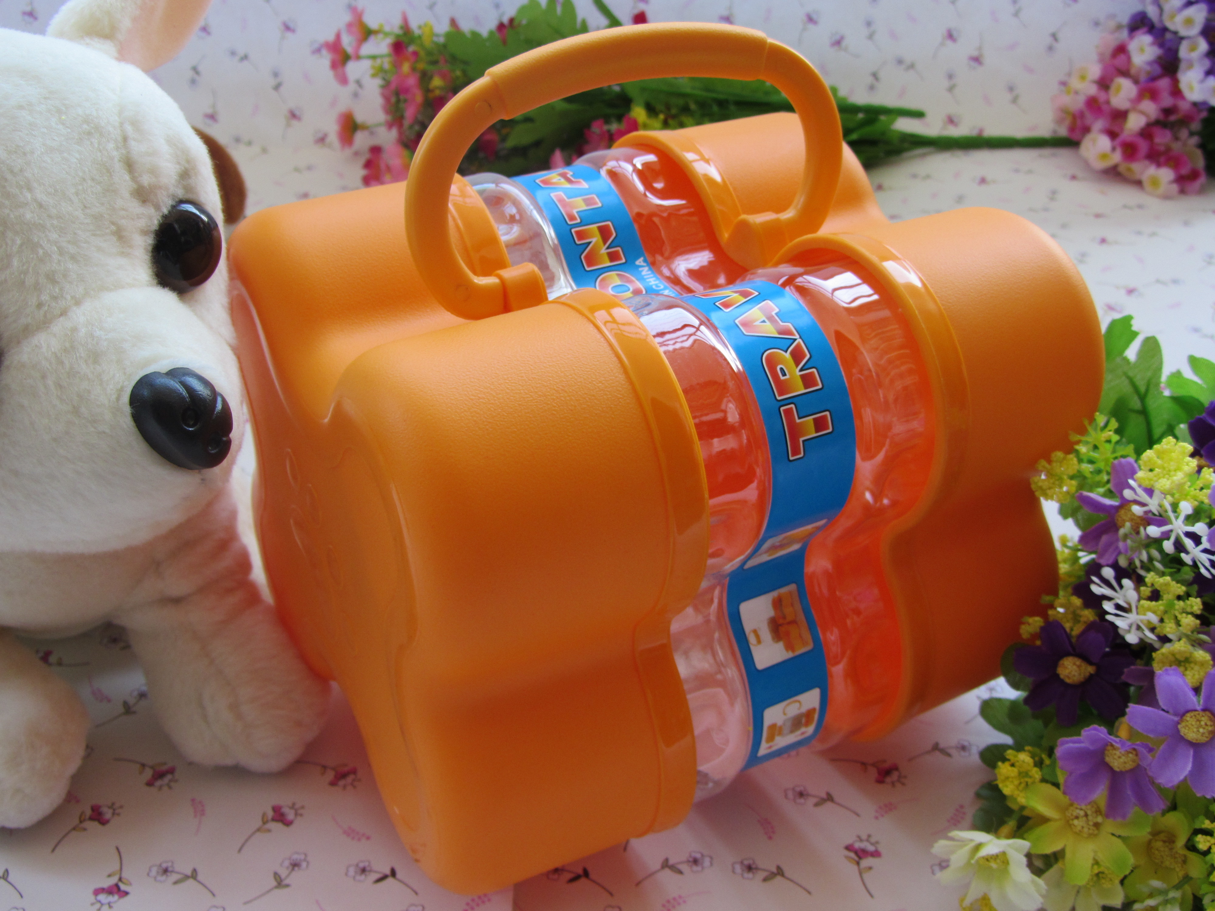 Food Grade Plastic Tableware Set Leak Proof Traveling Pet Food Storage Box