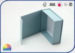 small Blue Customized Paper Hinged Lid Gift Box Designed Matte Lamination