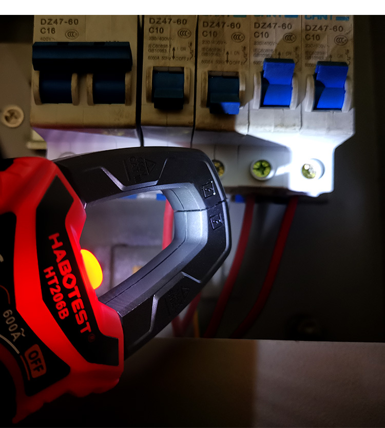 HT206B Auto Range Digital Clamp Meters , 600A AC Current Clamp Meter