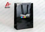 Black Glossy Lamination Custom Printed Retail Bags , Modern Kraft Paper Shopping