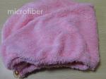 20*50 Yellow Colorful Microfiber Hair Turban , Elastic Crystal Button Hair Dry