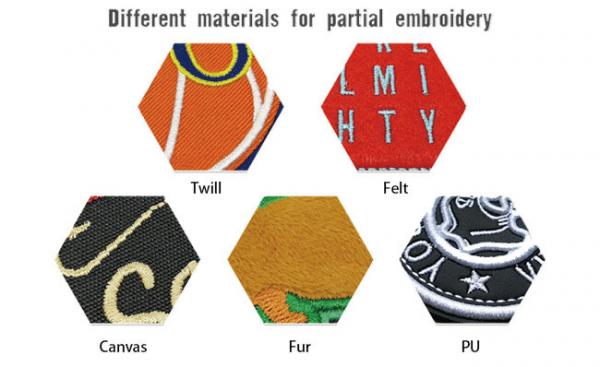 PMS Heat Press Embroidered Patches Washable Polyester Threads