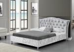 Small Single Plywood Bed Frame 190cm Length Crushed Velvet With Characteristic