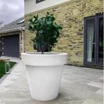 Unique Modern Fiberglass Flower Pots Glossy Finished For Indoor Outdoor Decor