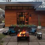 Square Shape Wood Burning Corten Steel Fire Pit 3mm Thickness