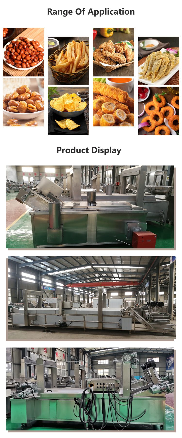 Electric Gas Powered Industrial Continuous Fryer Machine With Automatic Temperature Control