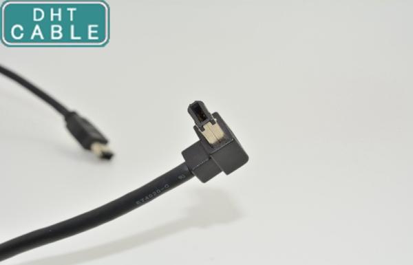 6P Male To Male Right Angle IEEE 1394 Firewire Cable , Hi - Flex Security Camera