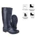 RB108 Black PVC Rain Boots with Steel Toe and Reflective Tape Italy Manufactured