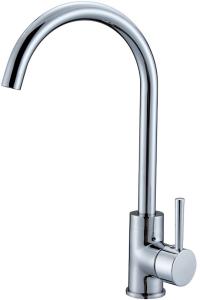 Wholesale Plished Chrome Single Handle Kitchen Sink Faucet for Hot Cold Water from china suppliers