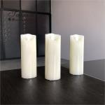 2021 Battery Operated Warm White Flat Flickering LED Pillar Candles For Wedding