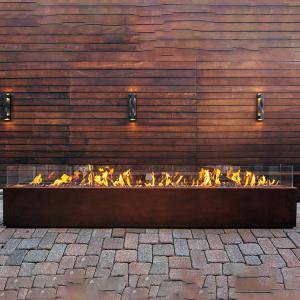 Wholesale 1500mm Rectangular Metal Fire Pit Heater Corten Steel Modern Aesthetic from china suppliers