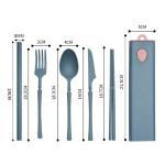 Green Sustainable Wheat Straw Fiber 5-PC Pull Out Cutlery Set Reusable Eco