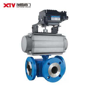 China Flanged Tee Type Control Ball Valve for Oil and Gas Industry GOST Standard Channel on sale