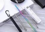 Durable Kitchen Household Items Telescopic Stainless Steel Straws Three Section