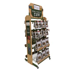 Wholesale Dog Cat Product Clean Toy Food Wood Half Pallet Floor Display Stand Pet Shop Display Rack from china suppliers