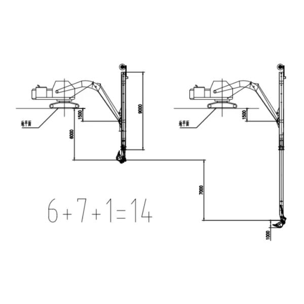 Heavy-Duty Design Two Section Telescopic Arm for Deep Digging