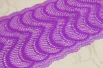 9.05in Stretch Double Galloon Lace , Geometric Purple Lace Trim