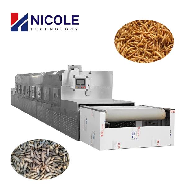 Tunnel Industrial PLC Microwave Dryer Machine Insects Mealworm Black Soldier Fly