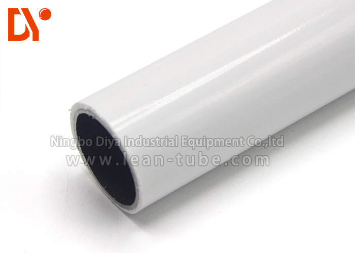 Grey / White Color Lean Coated Steel Pipe , Cold Rolled Pe Steel Pipe Glossy Surface