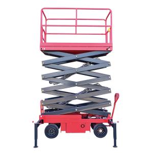 Wholesale Red Mobile Hydraulic Platform 12m Mobile Aerial Lift 500KG Capacity from china suppliers
