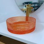 Bathroom Vessel Sink Bowls Glass Italy Design High End Table Top Counter Wash