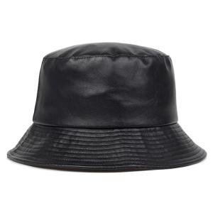 Wholesale Artificial Leather Fisherman Hat PU Solid Color Spring Buckle from china suppliers