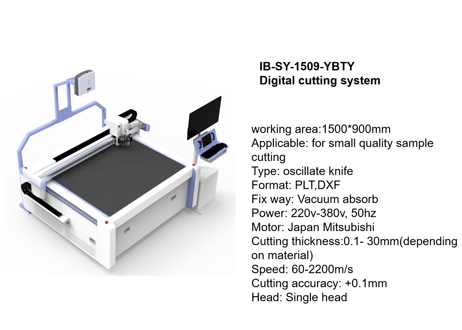 Die Less CNC Leather Cutter 50Hz Fabric Cutting Machine Automatic With Projector