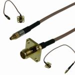 SMA 4 Holes Female With RG178 Coaxial Pigtail RF Cable To MMCX Male