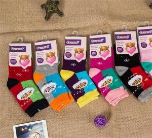 Wholesale Anti-skid colorful christmas santa claus design cosy cotton winter dress socks for girls from china suppliers