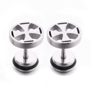 Wholesale Punk Style Jewellery Vintage Silver Plating Cross Stud Earrings for Men from china suppliers