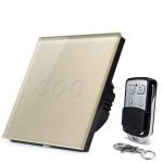 EU Standard White Crystal Glass Panel Touch Switch AC220V Wireless Remote