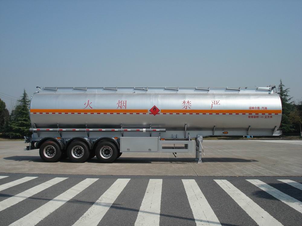 46000L Aluminum Alloy 3 Axles Diesel Oil Tank Trailer , Light Gasoline Trailer