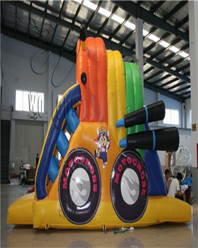 hot amazing kids SuperMoto inflatable Slide