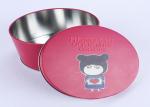 Red Aluminum Round 135 x 80 MM Cookie / Biscuits Gift Tins 0.23 MM Custom