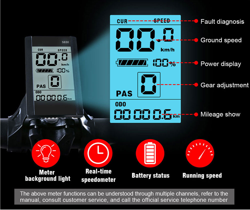 Portable Samebike Lo26 Moped Electric Bike With 30-50Nm Torque