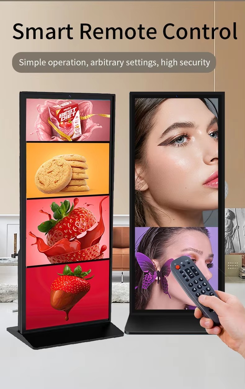 75 Inch Floor Stand Digital Signage and Displays 4K Full Screen