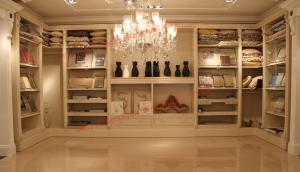 Wholesale Luxcury Indoor Villa Furniture wood in-wall Wardrobe room by ivory white with mirror from china suppliers