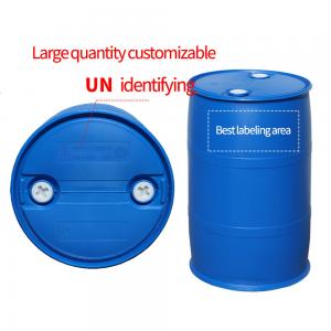 China Open Top 200L Black Plastic Barrel Drum With Lid For Chemical Waste Disposal on sale