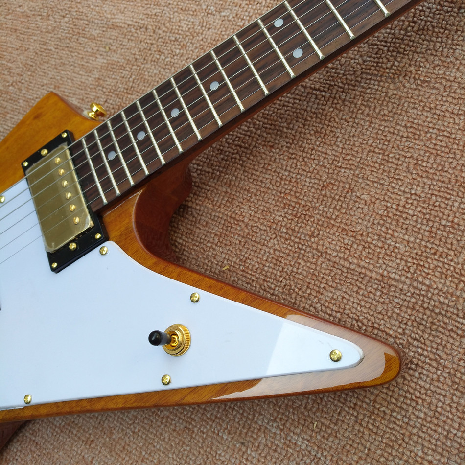 RD type Electric Guitar in Natural wood color, Custom Shop RD guitar with Chrome hardware, Dots inlays, Free shipping