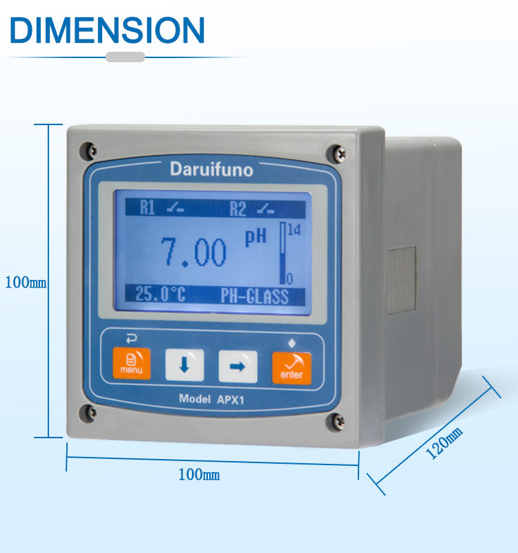 Analog Two SPST Relays IP66 PH ORP Controller For Water Treatment Monitoring