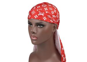 Wholesale Red And White LV Silk Silky Satin Designer Durag Supplier Wholesale from china suppliers