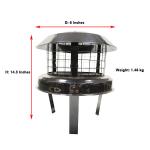 14.3" Furnace Chimney Flue Rain Caps Round Cover Corrosion Resistant