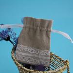 Lace Heart Wedding Candy Jute Drawstring Bag Cute For Party Decoration