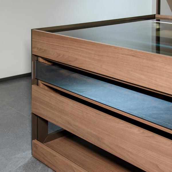 Aluminium Glass Walk In Robe Cabinetry Custom Made Walk In Closet Shelving Display