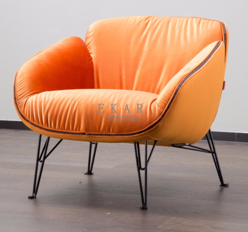 Upholstered Fabric Arm Modern Design Leisure Chair