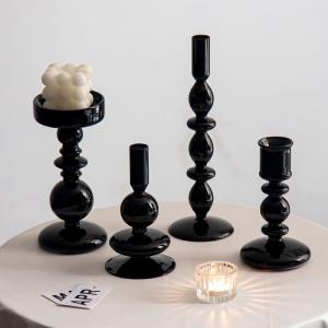 Wholesale Black Ramadan Glass Candle Holder Jar Stand For Wedding Gift Desktop Decoration from china suppliers