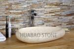 Unique Trough Bathroom Sink Bowls Polished Shallow Egg Shaped Wide