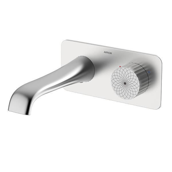 Modern Basin Mixer Faucets Concealed Hot Cold Water Washroom Chrome/Rose Gold