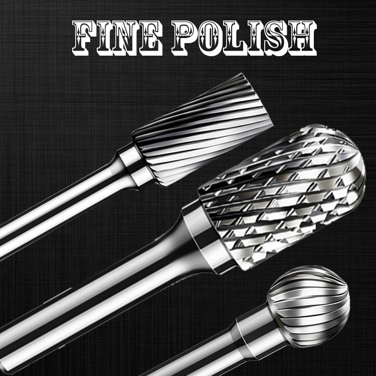 M6 Tungsten Carbide Burr Long Single 1/2" 12 Shank Diameter End Cut Collet