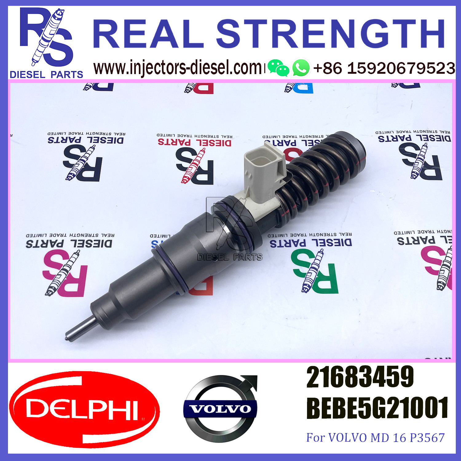 DELPHI 4pin injector 21683459 BEBE5G21001 Diesel pump Injector V-O-L-V 21683459 BEBE5G21001 E3.4 for V-O-L-V MD 16 P3567